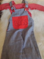 Vintage Overalls Pinstripe 12 Month