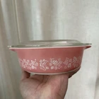 Vintage Pyrex Pink Gooseberry 471 Small Casserole Dish 1 Pint W/ Lid USA