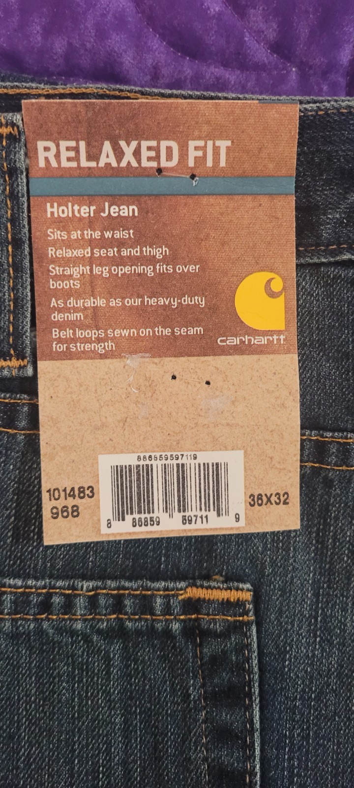 Carhart Holter Jeans Mens 36x32 New With Tags thumbnail 2
