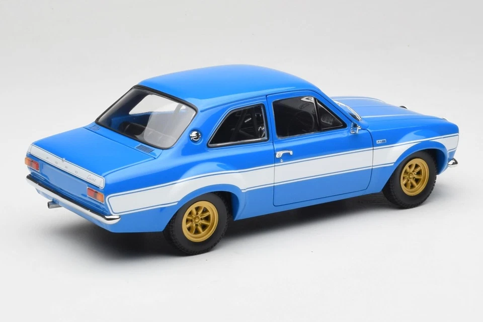 100688102 Ford Escort Mk1 RS 1600 Blue White Stripes Minichamps 1/18 - Image 3 of 4