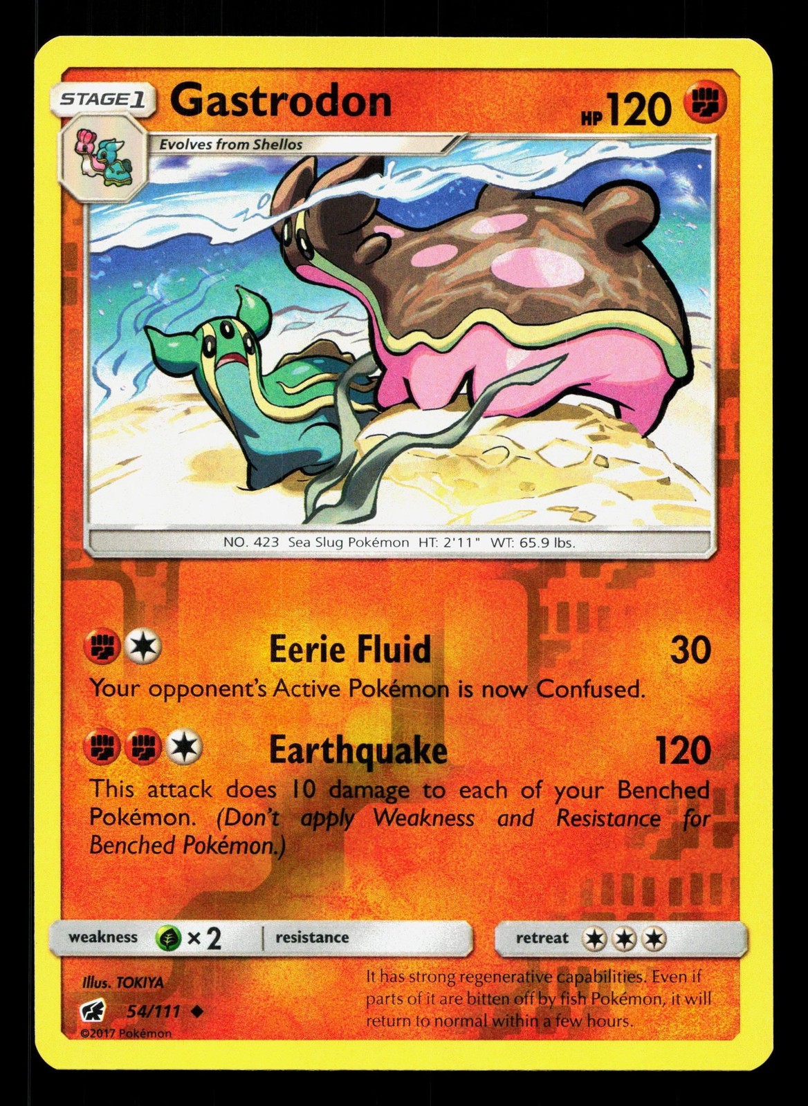 Gastrodon 54/111 Crimson Invasion LP Reverse Holo Pokemon Card TCG