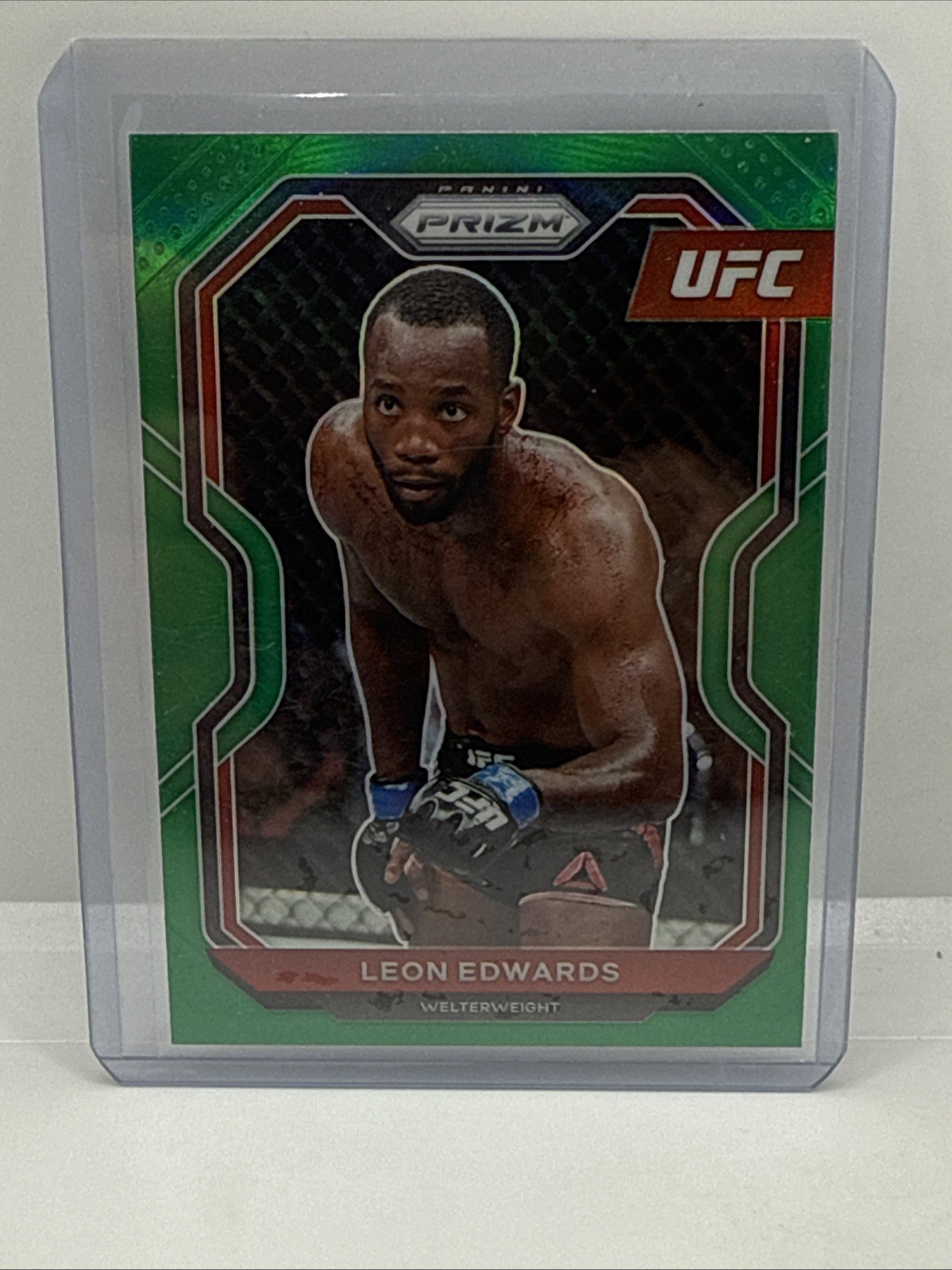 2021 Panini Prizm UFC - Leon Edwards #17 Green Prizm