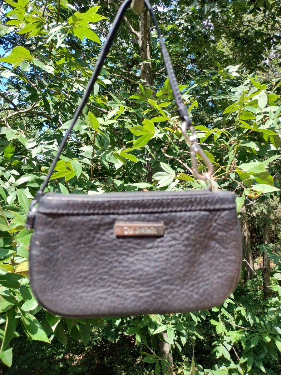 Calvin Klein Black Leather Wristlet Clutch Pouch Purse – RN 54163