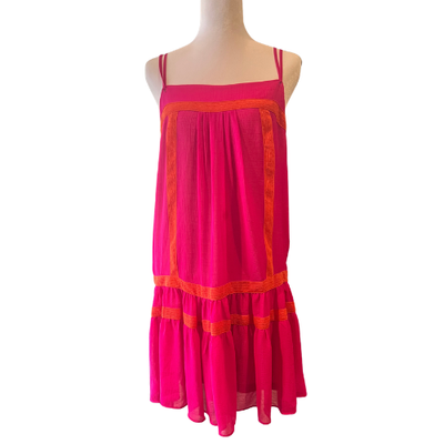 RACHEL Rachel Roy Drop Waist Flounce Dress Sheer Fuchsia with Orange Lace (M) | eBay RACHEL Rachel Roy Drop Waist Flounce Dress Sheer Fuchsia with Orange Lace (M) | eBay
