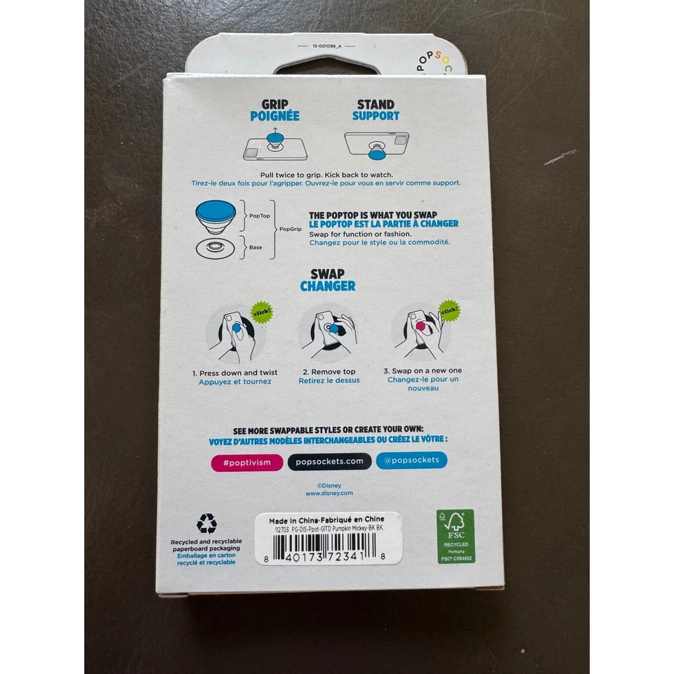 迪士尼米老鼠南瓜在黑暗中发光 PopSockets PopGrip 手机手柄 — 第 2/2 张图片