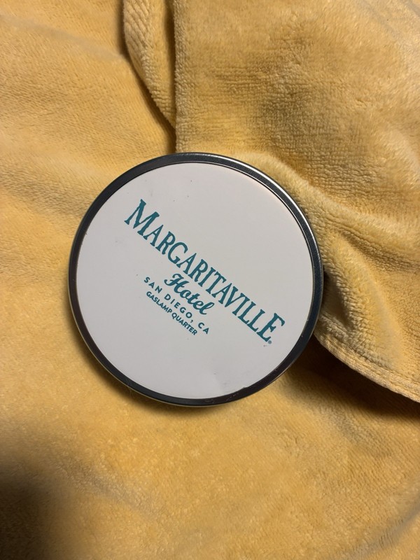 Margaritaville Hotel San Diego California 4 (four) Cork Coasters In Tin Can Box