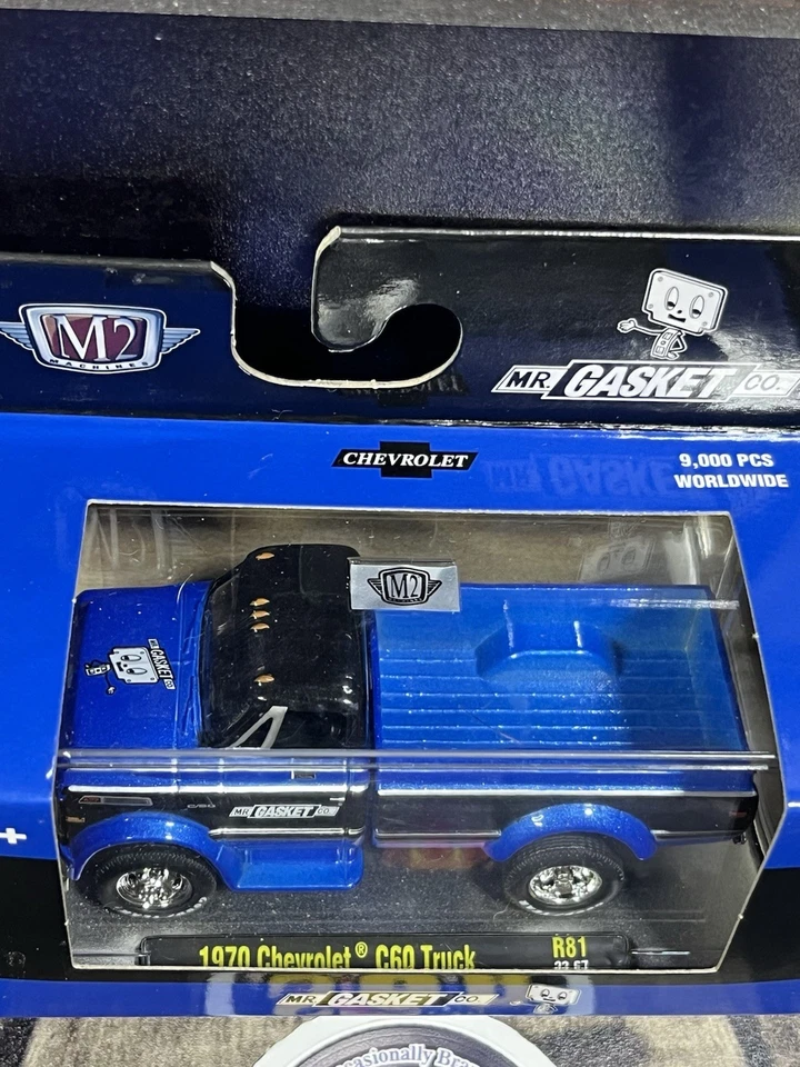 Camión Chevrolet C60 1970 M2 4x4 junta Mr 1:64 azul fundido a presión caja sellada casi nuevo Foto 3 de 4