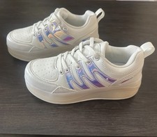 Ceieoe Kids Roller Shoes 4 While Skate Roller Skates