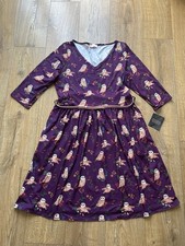 New Tags Popsy Size 14 Purple Owl & Branch Print Jersey Midi Dress