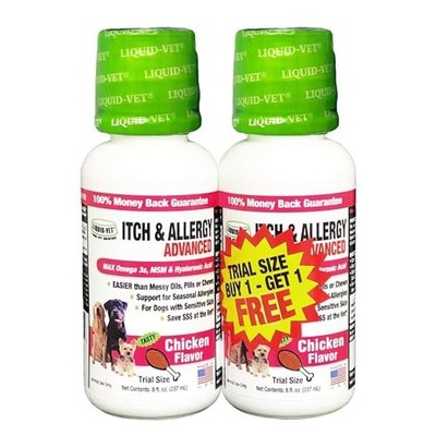 LiquidVet K9 Itch & Allergy Advanced Formula, Omega-3s, MSM, Vitamin E for Dog