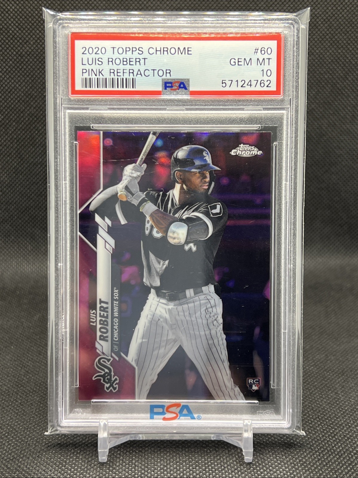 2020 Topps Chrome Luis Robert Rookie RC Pink Refractor White Sox Mets PSA 10