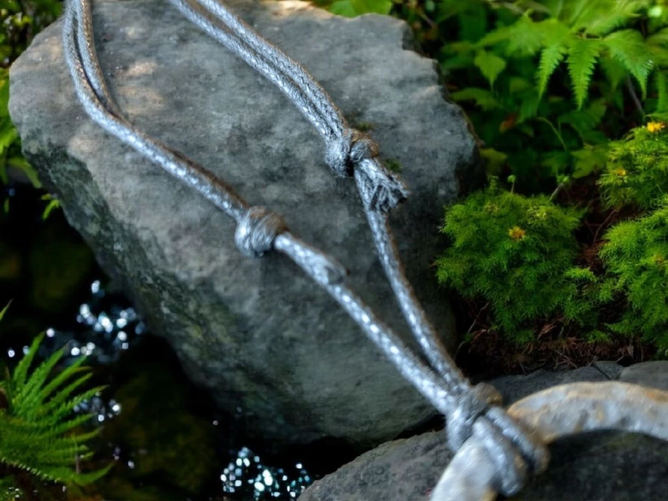 Celtic Spiral Pendant, Iron Steel Amulet Viking Jewelry Norse Mythology Necklace - Image 3 of 4