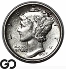 1918-D Mercury Dime Blast White Choice AU++, Better Date