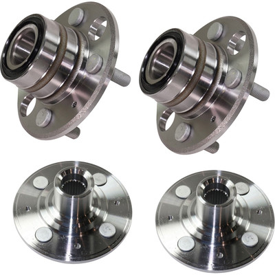 Wheel Hubs For 1992-2000 Honda Civic Front & Rear 4 Lug w/ Bearing Rear Disc FWD