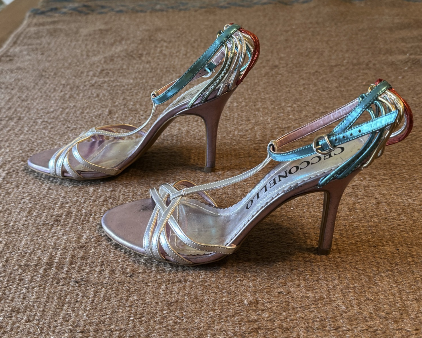 APL Sandali con tacco alto BRASILIANI Cecconello taglia 7 OTTIME CONDIZIONI multicolore