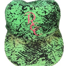 RCC Snapback Hat RCC Inc. Made In USA Black Green Graffiti Splash Print
