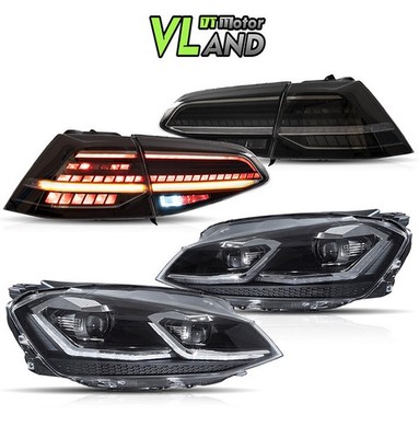 VLAND For 2015-2017 VW Golf 7 MK7&GTI LED Headlights+Smoked LED Tail Lights Pair