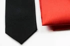 Mens Black Red Tie Set 2 Piece Pocket Square Hanky Formal Wedding Handkerchief
