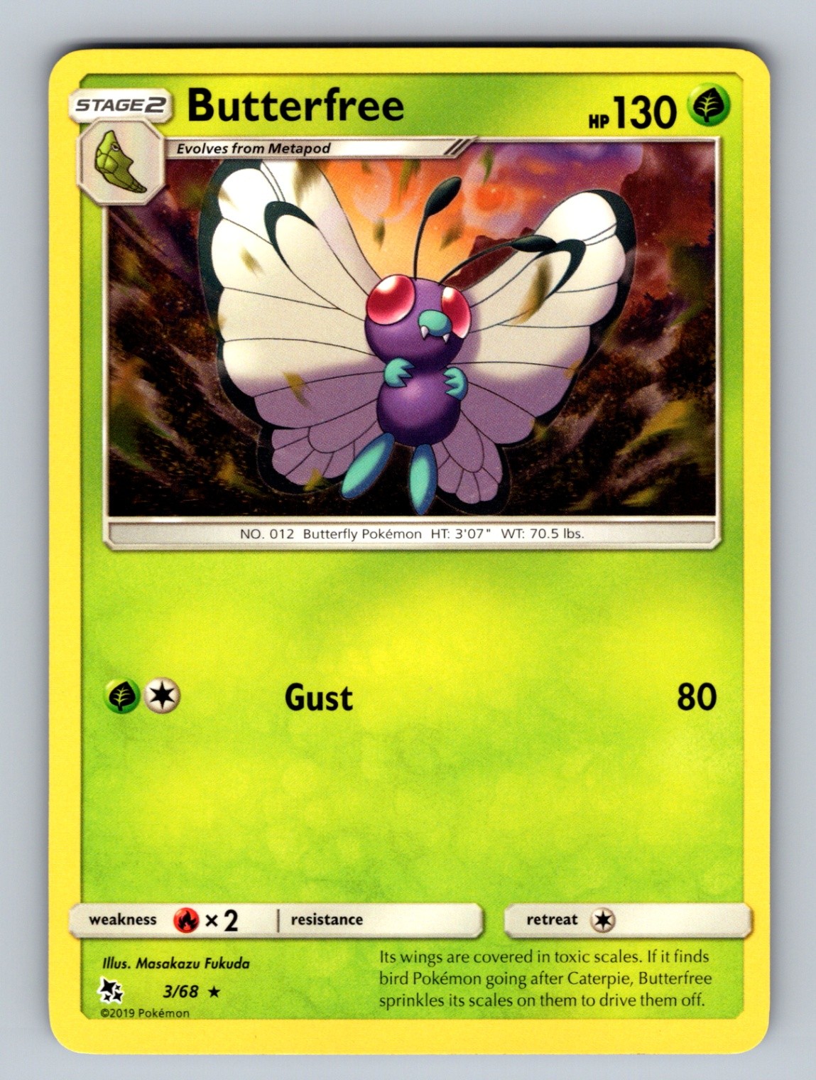 Butterfree 3/68 Rare Hidden Fates NM - LP Pokemon TCG