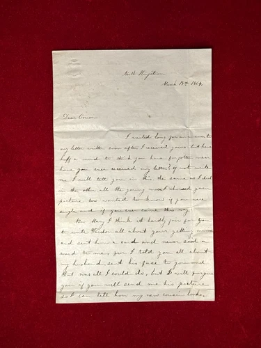 ORIG CIVIL WAR ERA CA 1864 LETTER ASKING IF COUSIN'S HUSBAND HAS GONE TO WAR