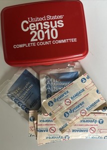 Red First Aid Kit Case Promotional Census 2010 Plastic