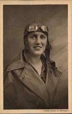 Female Woman Pilot Mary Bastie Aviation VERY SCARCE PC c1930 Postcard