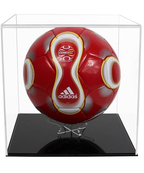 Vitrine en plexiglas pour ballon de foot transparent 30x30 cm