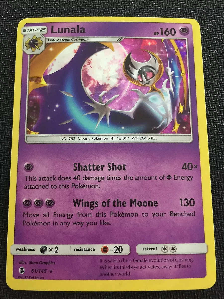 Pokemon Card LUNALA 61/145 Rare Sun & Moon 2 SL2 Guardians Ascending FR