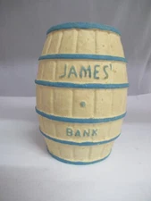 JAMES' CANDY CO. SALT WATER TAFFY PAPER MACHE BANK, 422-E
