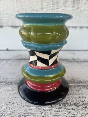 Certified International Classic Rose 6'' Pillar Candleholder Joyce Sheldon Studio