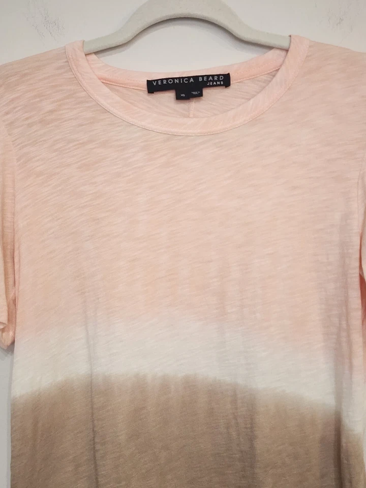 VERONICA BEARD Pima Cotton Tie Dye Short Sleeve Top Tri Color Size XS - Image 2 of 4