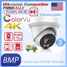 HiK-Compatible 4K 8MP Colorvu Security IP Camera PoE 2Way Audio 2.8MM US