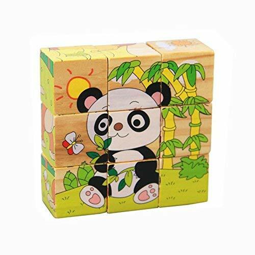 OFKPO 3D Puzzle in Cubo di Legno con Animali (K9g)