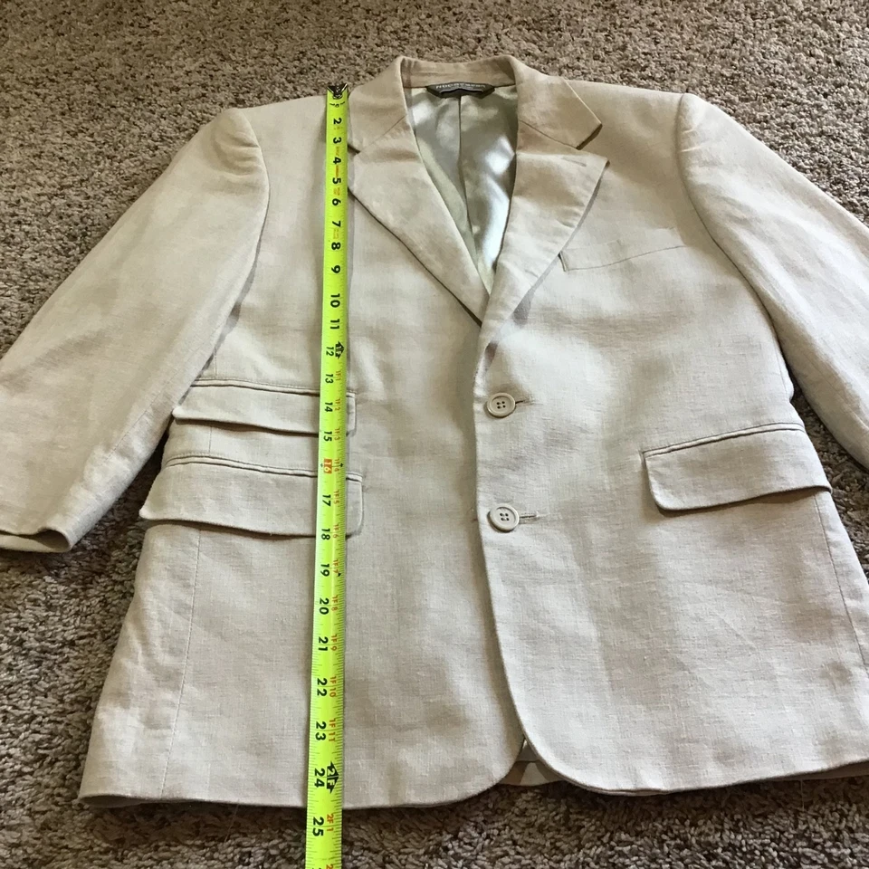 Traje Chaqueta Rocawear Niños Lino Tostado Talla 14 Forrado Estilo Clásico Primavera Pascua Foto 3 de 4