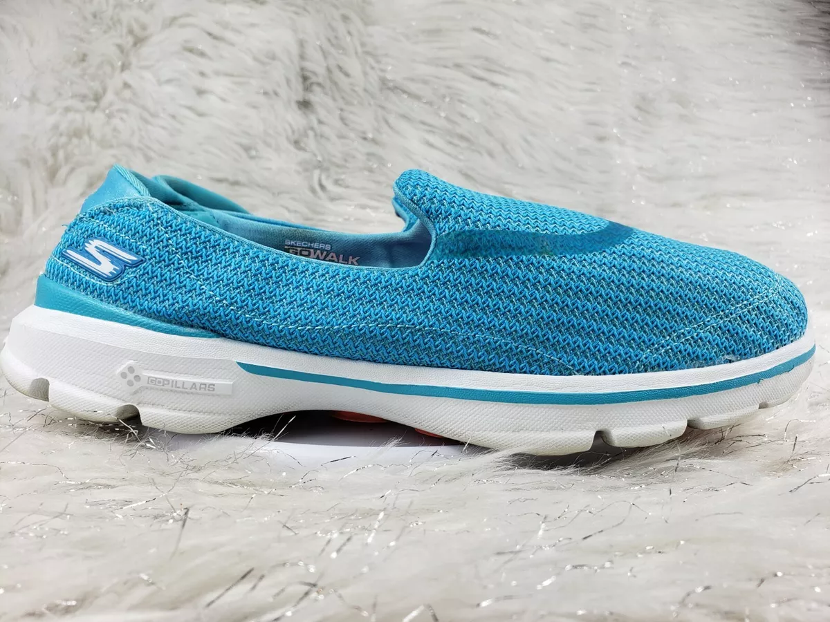 SKECHERS Go Walk 3 Blue Slip On Casual Comfort Yoga Shoes Style 13980