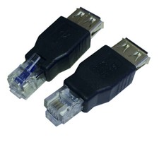 3PCS USB FEMALE RJ11 RJ12 4PIN NETWORK ADAPTER PHONE JACK AF 6P4C CONVERTER