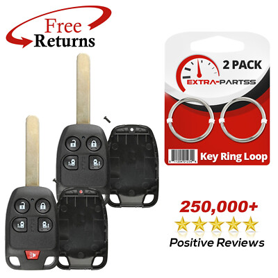 2 Remote Key Shell Case Pad Replacement No Electronics For Honda 5b (N5F-A04TAA)