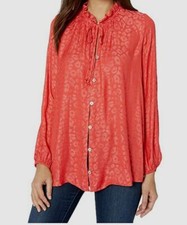 $286 Show Me Your Mumu Women's Red Alicia Tunic Silky Cheetah Top Size Small