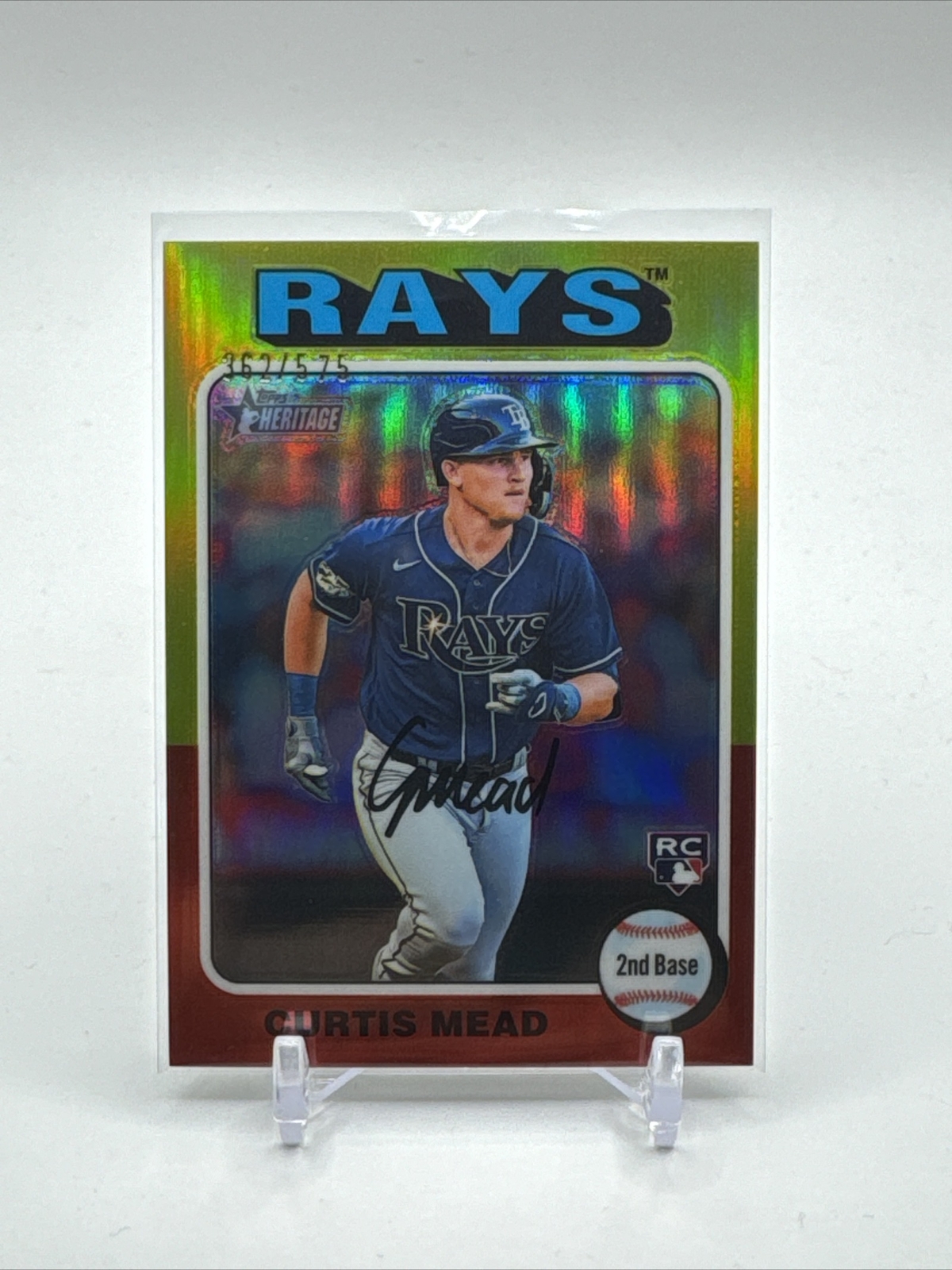 2024 Topps Heritage - Chrome Refractor #176 Curtis Mead /575 (RC) Tampa Bay Rays