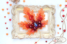 DIY Jewelry Making Pin Maple Leaf Brooch Bead Embroidery Beading Kit Craft Set