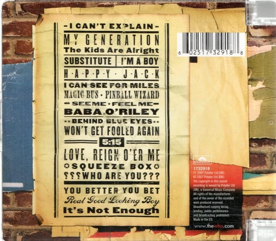 The Who Then And Now CD NEW SEALED Squeeze Box/Pinball Wizard/I'm A Boy/5:15+ - Image 2 of 4