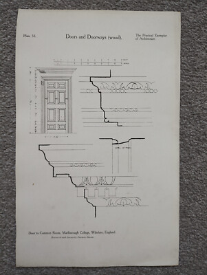 Gemeinschaftsraum, Marlborough College, Wiltshire - Details - antiker Druck - 1907