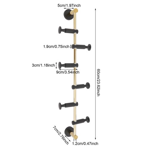 6-Hook Coat Rack Wall Mounted Coat Rack for Hallway Coat Hat Rack 7*60cm (W*H) - Picture 2 of 21