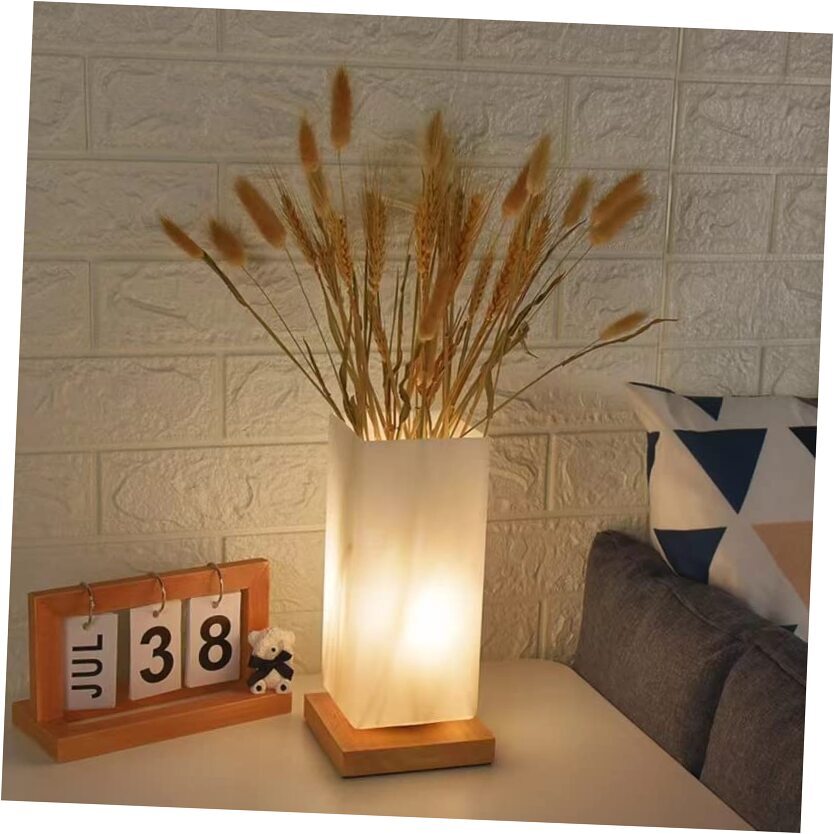 Table Lamp USB Charge Flower Lamp Vase Table Lamp Dimmable Bedside Vase Lamp-image