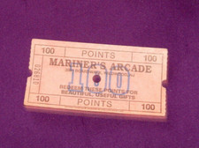 Mariner's Arcade Amusement Park - Five 100-Point Tickets (1990s) Wildwood, NJ