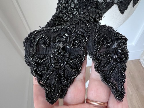 Stenay Sheer Beaded Black Evening Open Jacket Silk Lined Womens Size 6 - Picture 8 of 13