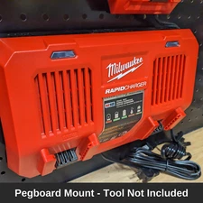Tool Storage- Pegboard Mount For Milwaukee M18 48-59-1802 Dual Rapid Charger