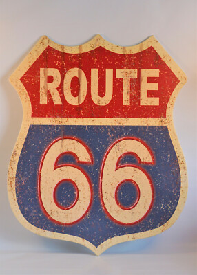 XL Blechschild Route 66 groß USA Highway US Car Bike Retro Wetterfest Wandbild