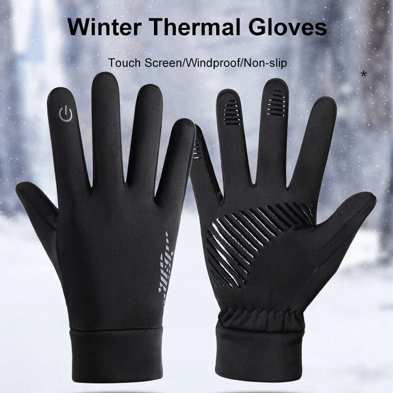 Guantes térmicos de ciclismo de invierno antideslizantes con pantalla táctil Softshell guantes de ciclismo para bicicleta Foto 2 de 4