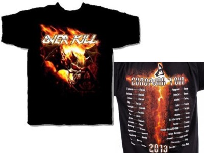 OVERKILL - Bat Skull Of Fire Tour 2013 - T-Shirt - Größe Size L - Neu